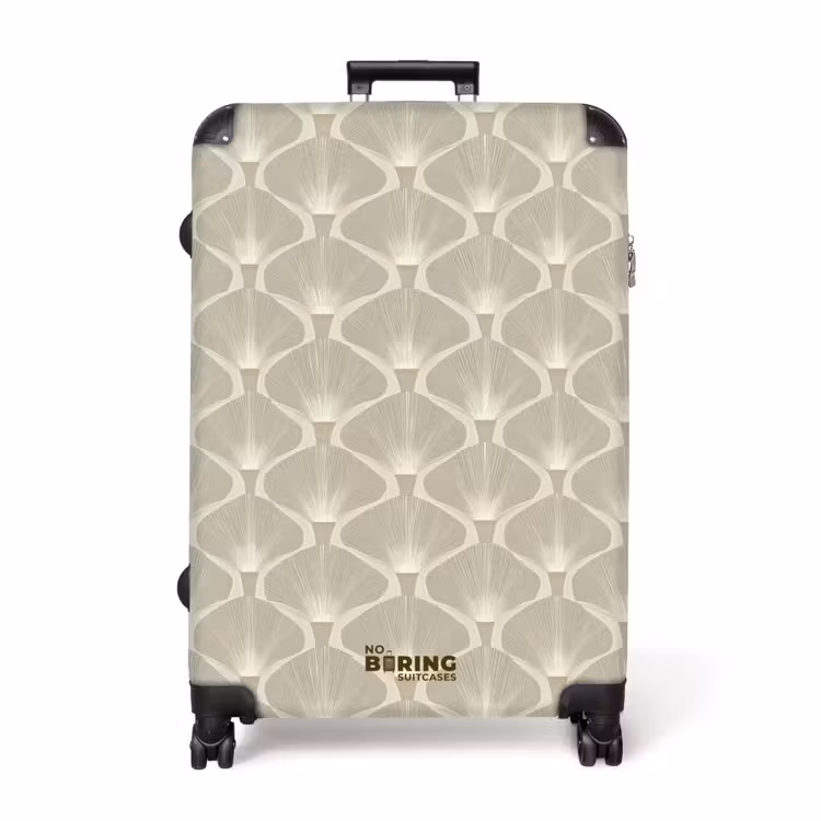 Paneel - Ginkgo - Zand NBS - Handbagage koffer - Volwassenen Unisex middel -productfoto_recht