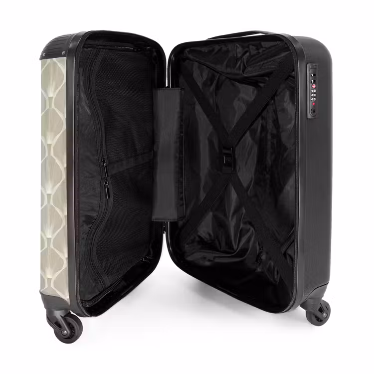 Paneel - Ginkgo - Zand NBS - Handbagage koffer - Volwassenen Unisex middel -binnenkant