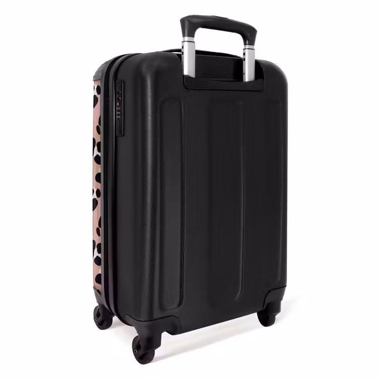 Panterprint op roze achtergrond NBS - Handbagage koffer - Volwassenen Unisex middel -achterkant