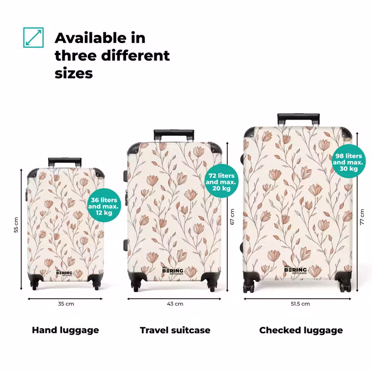 Patroon - Klassiek - Roze NBS - Handbagage koffer - Volwassenen Unisex middel zzzzzzVergelijking_3EN