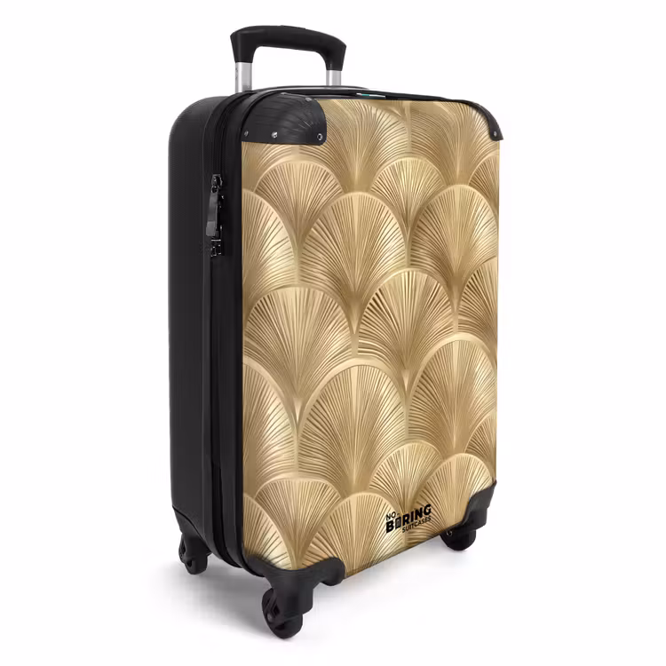 Patroon - Waaier -  Goud NBS - Handbagage koffer - Volwassenen Unisex middel -productfoto_3d