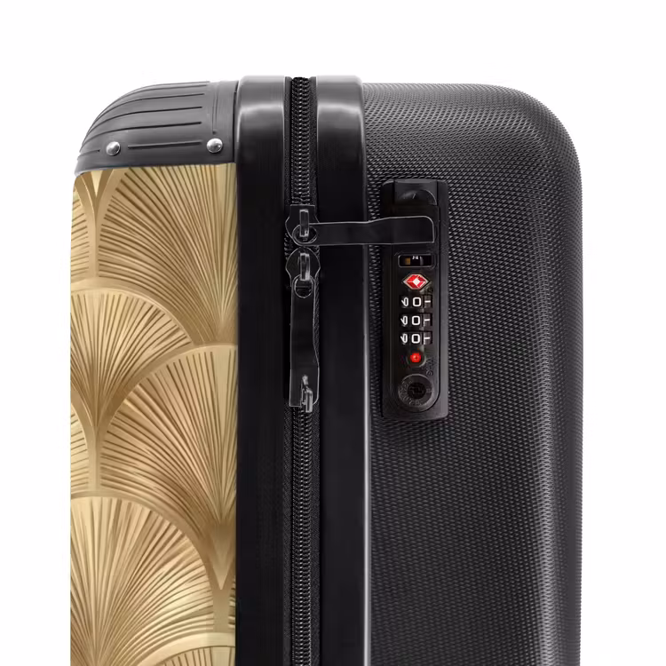 Patroon - Waaier -  Goud NBS - Handbagage koffer - Volwassenen Unisex middel -slot