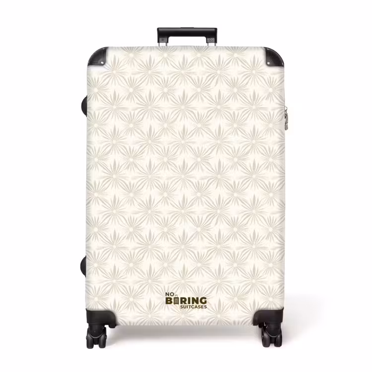 Patroon - Bloemen - Beige NBS - Handbagage koffer - Volwassenen Unisex middel -productfoto_recht
