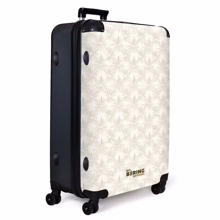 Patroon - Bloemen - Beige NBS - Handbagage koffer - Volwassenen Unisex middel -productfoto_3d