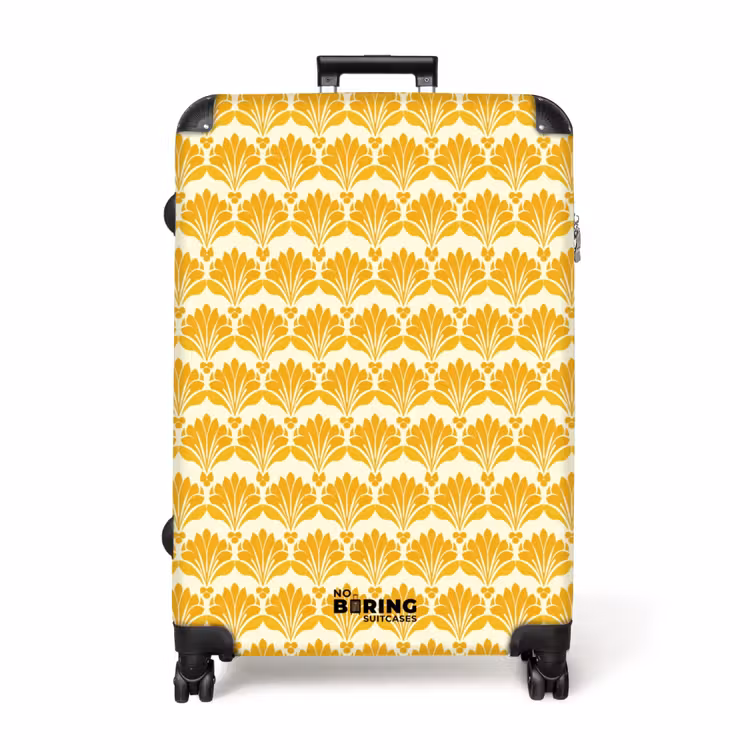 Patroon - Motief - Geel NBS - Handbagage koffer - Volwassenen Unisex middel -productfoto_recht