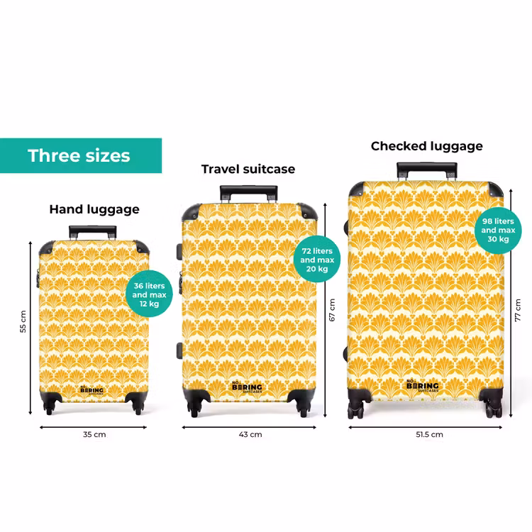 Patroon - Motief - Geel NBS - Handbagage koffer - Volwassenen Unisex middel zzzzzzVergelijking_3EN