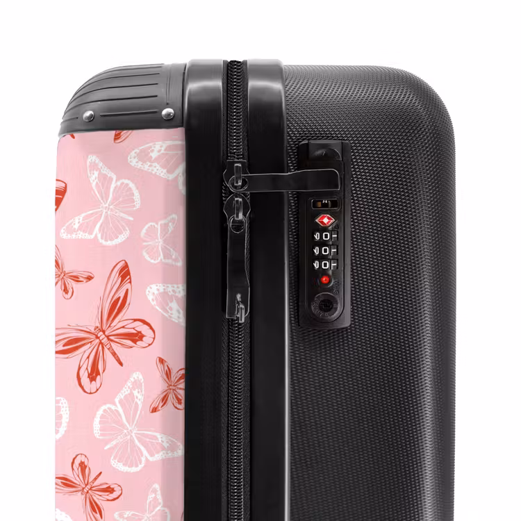 Patroon van vlinders NBS - Handbagage koffer - Unisex middel -slot