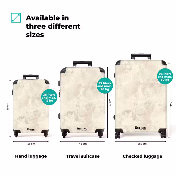Patroon - Organisch - Beige NBS - Handbagage koffer - Volwassenen Unisex middel zzzzzzVergelijking_3EN