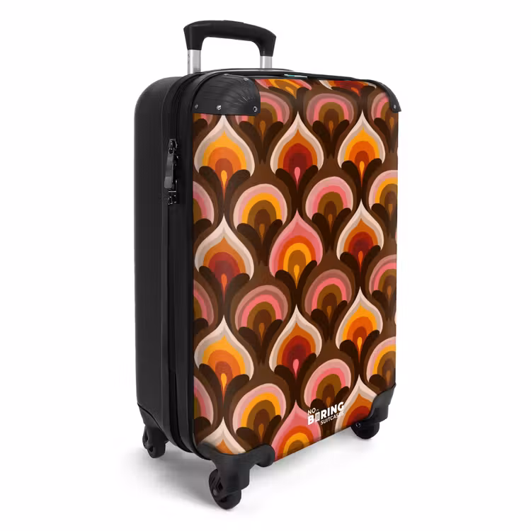 Patroon - Retro - Kleurrijk NBS - Handbagage koffer - Volwassenen Unisex middel -productfoto_3d