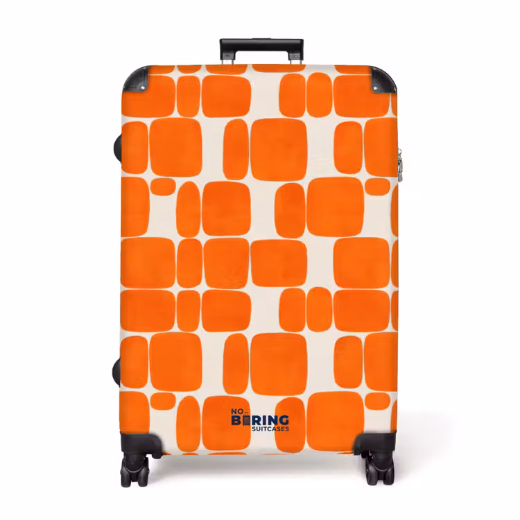 Patroon - Retro - Oranje NBS - Handbagage koffer - Volwassenen Unisex middel -productfoto_recht