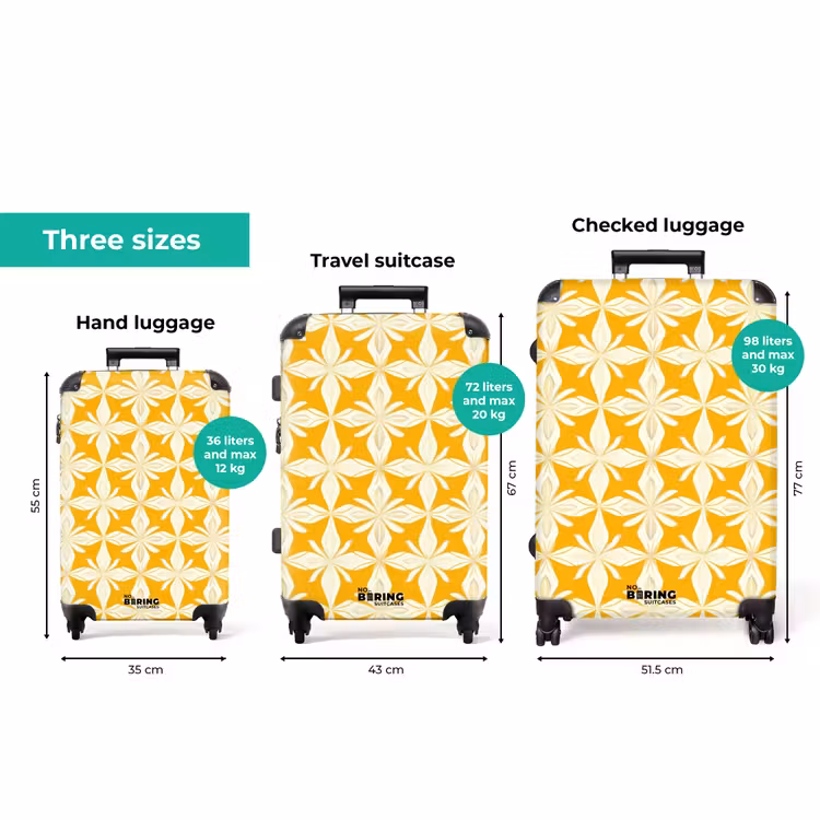 Patroon - Retro - Geel NBS - Handbagage koffer - Volwassenen Unisex middel zzzzzzVergelijking_3EN