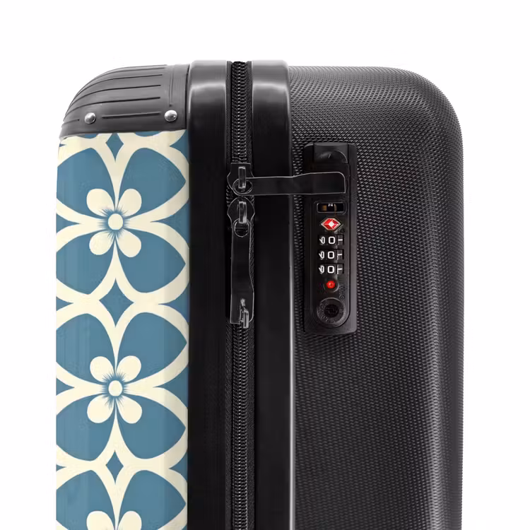Patroon - Symmetrisch - Blauw NBS - Handbagage koffer - Volwassenen Unisex middel -slot