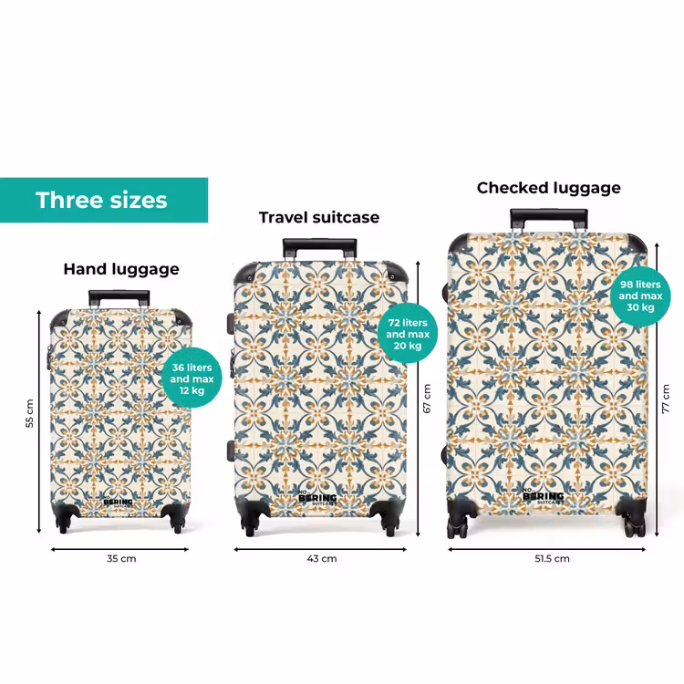 Patroon - Klassiek - Kleurrijk NBS - Handbagage koffer - Volwassenen Unisex middel zzzzzzVergelijking_3EN
