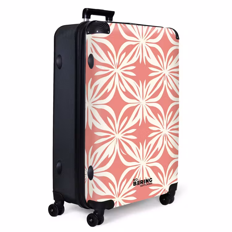 Roze - Bloemenmotief - Wit - Modern NBS - Large koffer - Volwassenen Unisex groot -product1