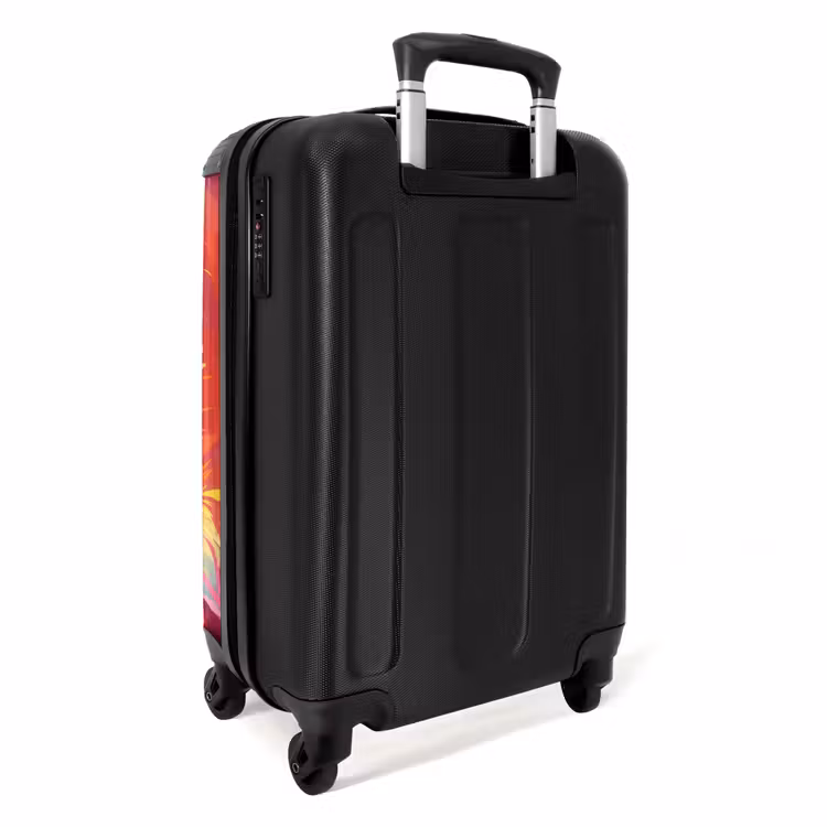 Roze Monstertruck Vliegt over het Asfalt NBS - Handbagage koffer - Unisex middel -achterkant