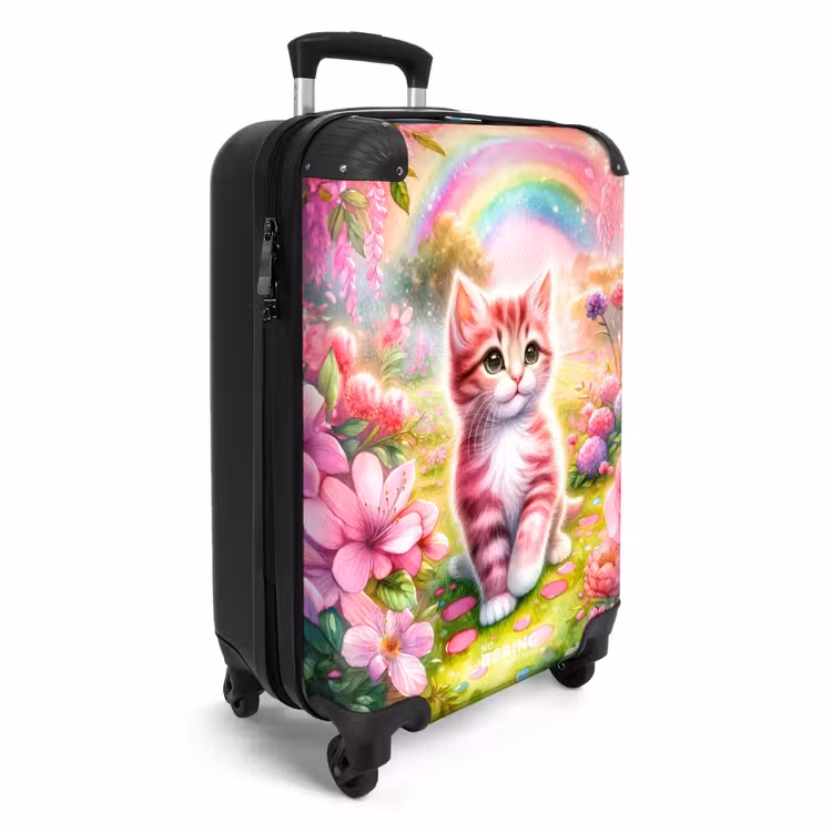 Roze regenboogkatje NBS - Handbagage koffer - Unisex middel -productfoto_3d