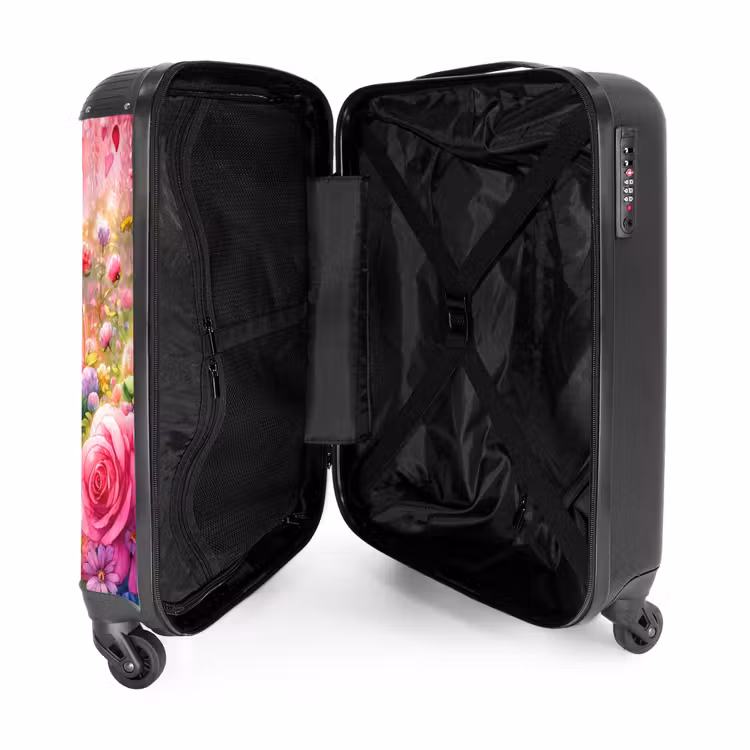 Roze regenboogkatje NBS - Handbagage koffer - Unisex middel -binnenkant