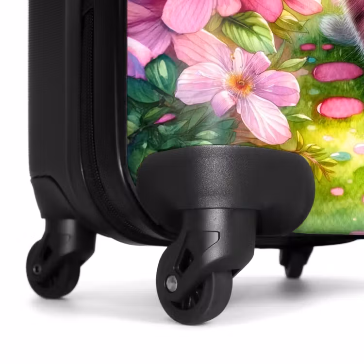 Roze regenboogkatje NBS - Handbagage koffer - Unisex middel -wiel