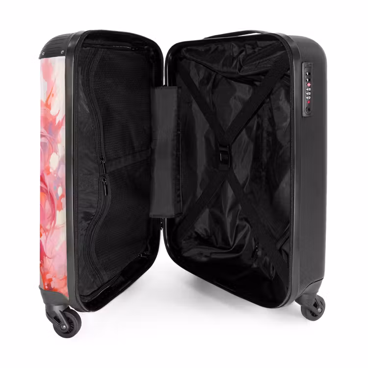 Roze Renner NBS - Handbagage koffer - Unisex middel -binnenkant