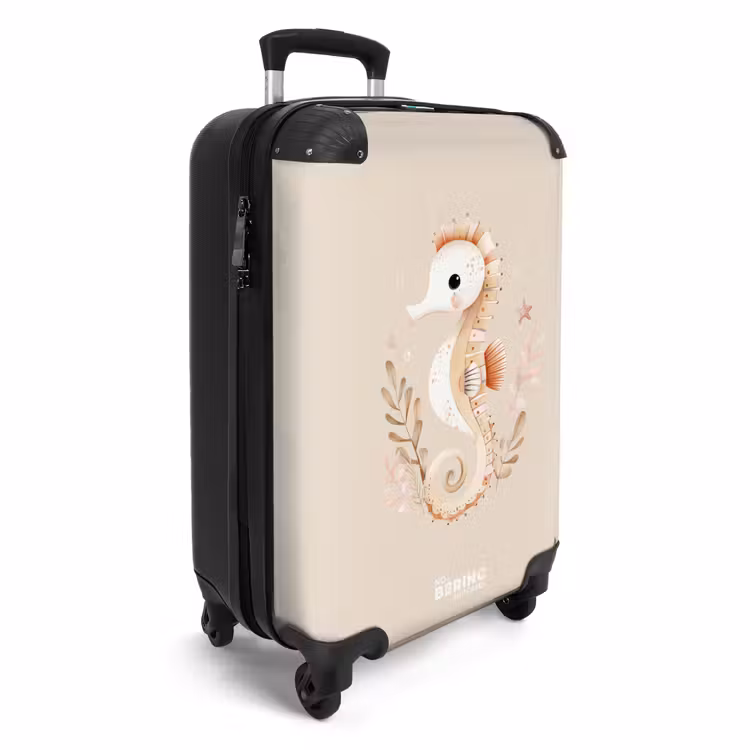 Roze zeepaardje tussen zeeplanten NBS - Handbagage koffer - Volwassenen Unisex middel -productfoto_3d