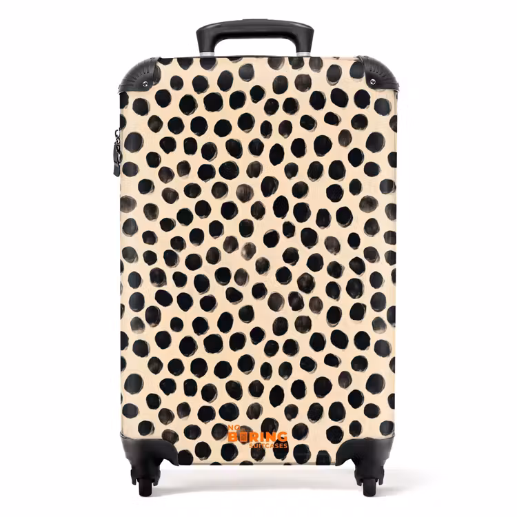 Stippen - Patroon - Zwart NBS - Handbagage koffer - Volwassenen Unisex middel -productfoto_recht
