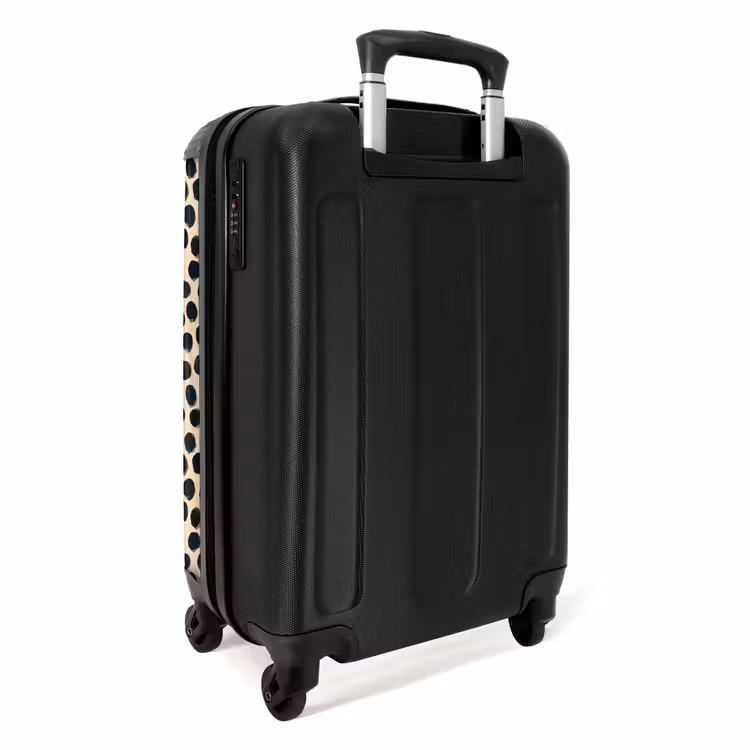 Stippen - Patroon - Zwart NBS - Handbagage koffer - Volwassenen Unisex middel -achterkant