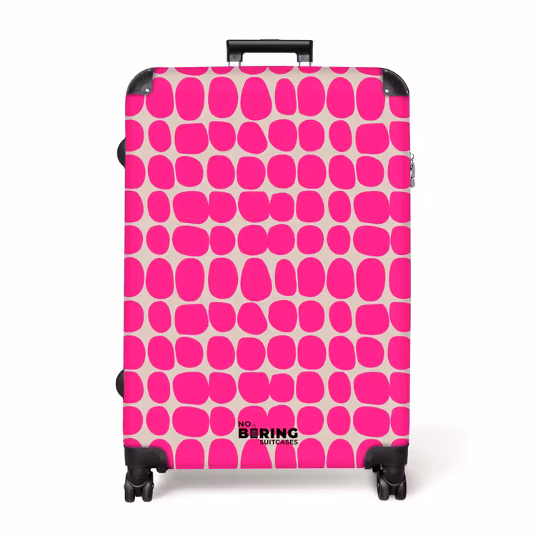 Stippen - Patroon - Roze NBS - Handbagage koffer - Volwassenen Unisex middel -productfoto_recht