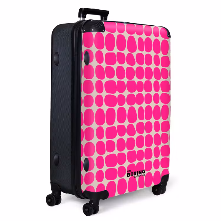 Stippen - Patroon - Roze NBS - Handbagage koffer - Volwassenen Unisex middel -productfoto_3d