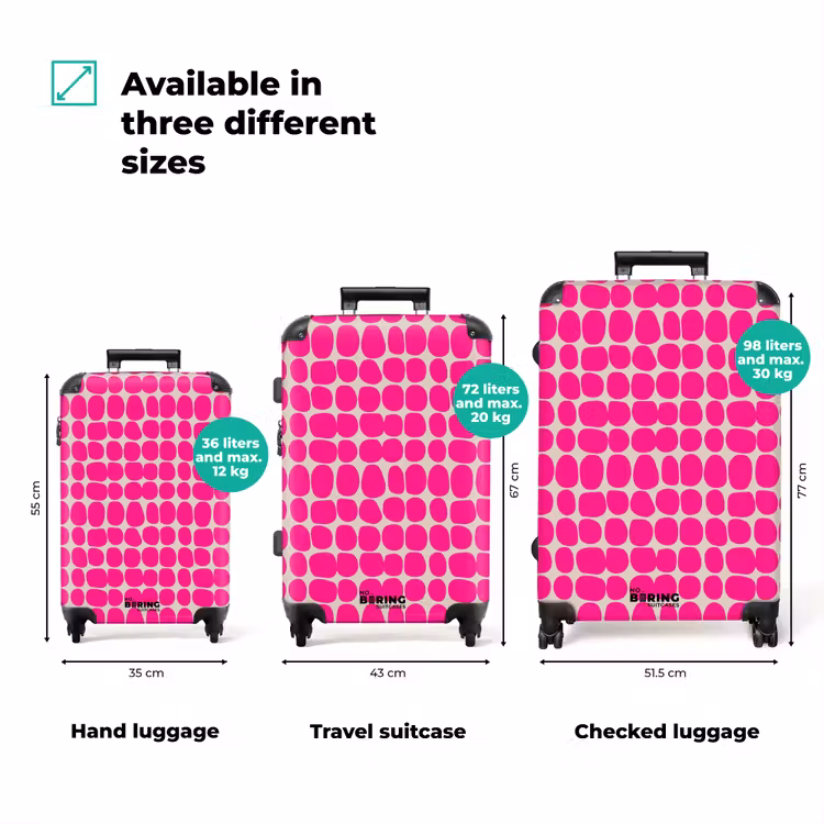 Stippen - Patroon - Roze NBS - Handbagage koffer - Volwassenen Unisex middel zzzzzzVergelijking_3EN