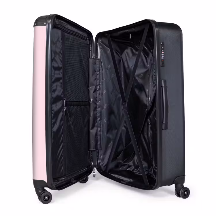 Stippen - Roze - Bliksem NBS - Handbagage koffer - Volwassenen Unisex middel -wiel