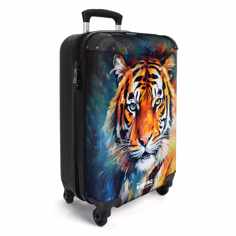 Portret van een tijger als olieverf kunst NBS - Handbagage koffer - Unisex middel -productfoto_3d