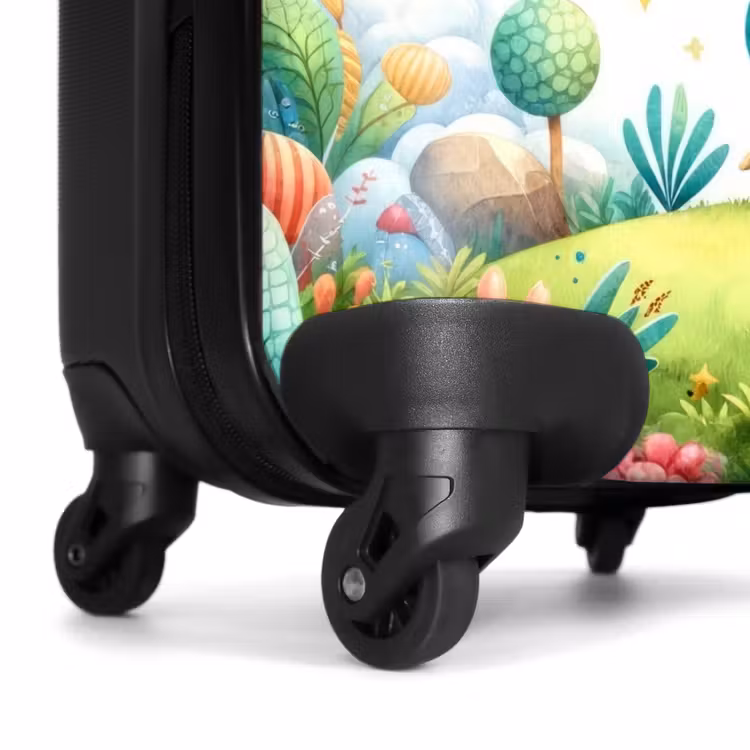 Prins met Kroon op een Groene Dino NBS - Handbagage koffer - Unisex middel -wiel
