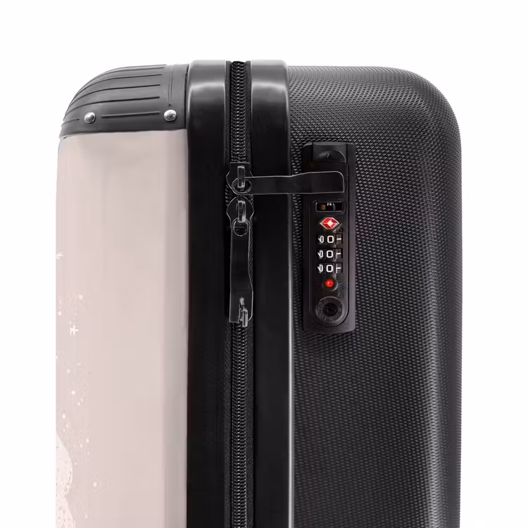 Prinses op gekleurde achtergrond met hartjes NBS - Handbagage koffer - Unisex middel -slot