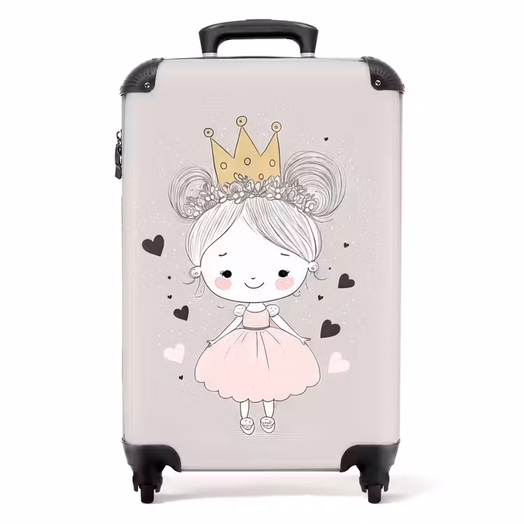 Prinses met knotjes NBS - Handbagage koffer - Unisex middel -productfoto_recht