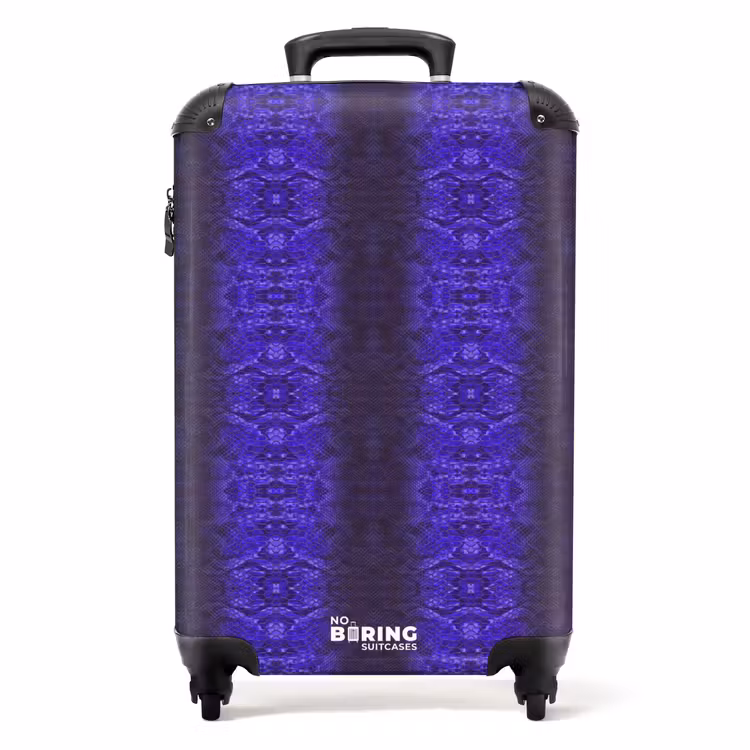 Paars blauw slangenhuid met symmetrische schubstructuur NBS - Handbagage koffer - Volwassenen Unisex middel -productfoto_recht