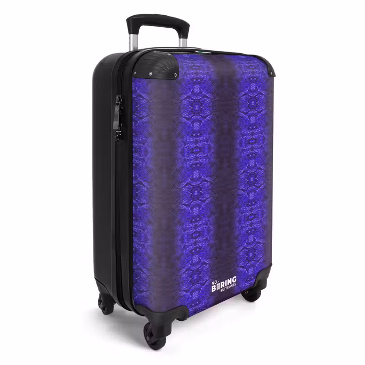 Paars blauw slangenhuid met symmetrische schubstructuur NBS - Handbagage koffer - Volwassenen Unisex middel -productfoto_3d
