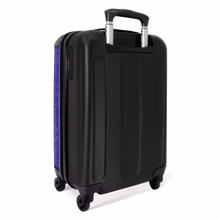 Paars blauw slangenhuid met symmetrische schubstructuur NBS - Handbagage koffer - Volwassenen Unisex middel -achterkant