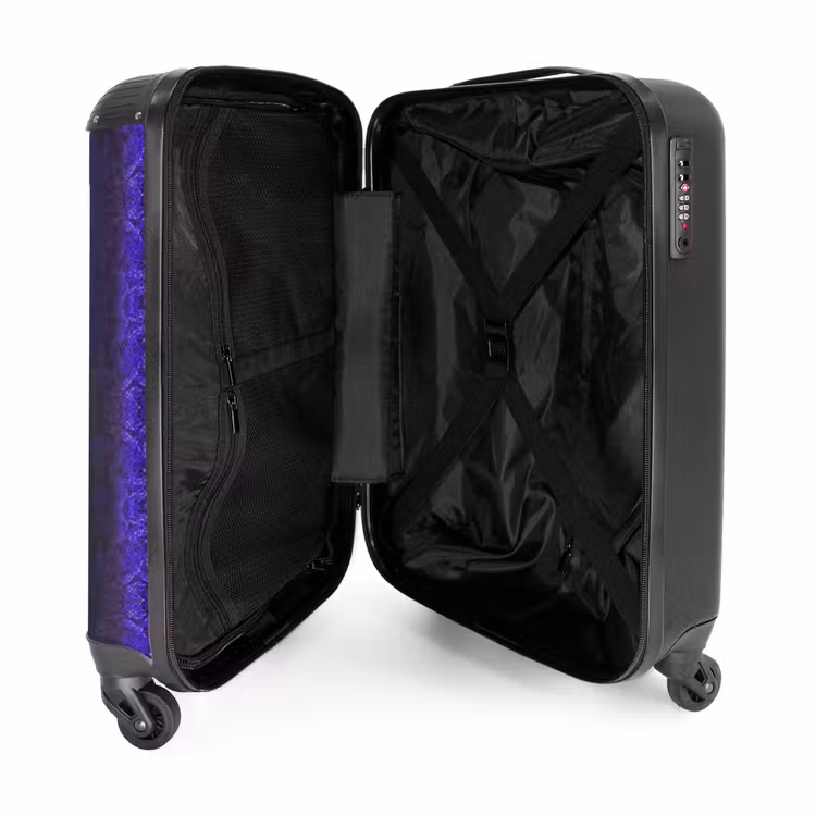 Paars blauw slangenhuid met symmetrische schubstructuur NBS - Handbagage koffer - Volwassenen Unisex middel -binnenkant