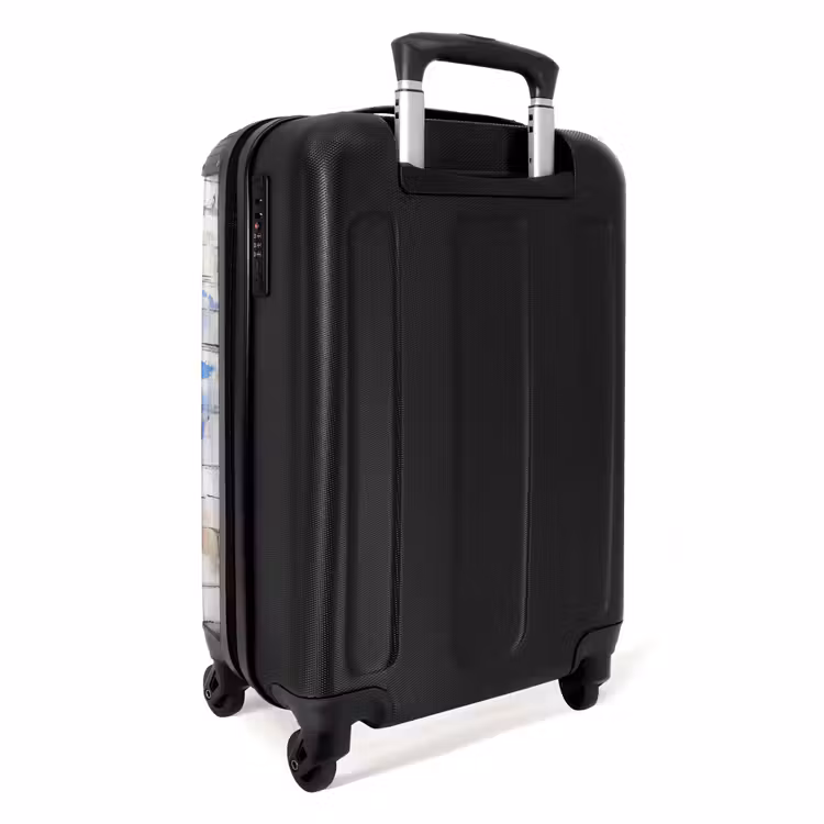 Paarse lavendel in graffiti stijl NBS - Handbagage koffer - Unisex middel -achterkant