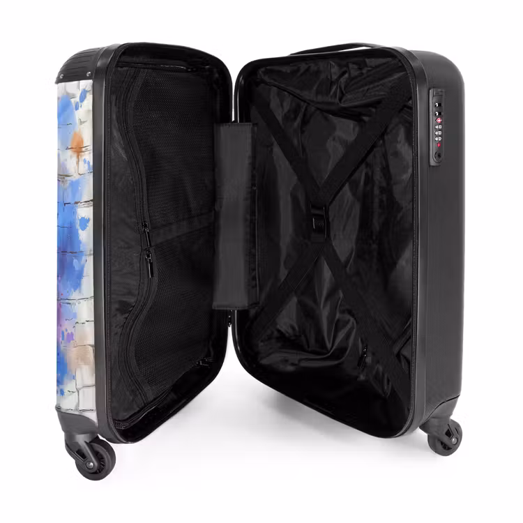 Paarse lavendel in graffiti stijl NBS - Handbagage koffer - Unisex middel -binnenkant