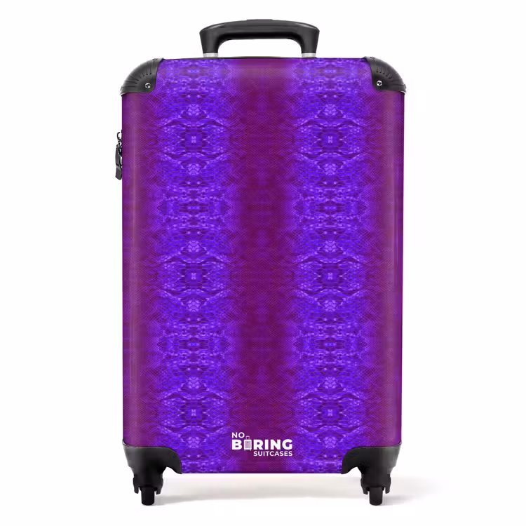 Paars slangenhuid met symmetrische schubstructuur NBS - Handbagage koffer - Volwassenen Unisex middel -productfoto_recht