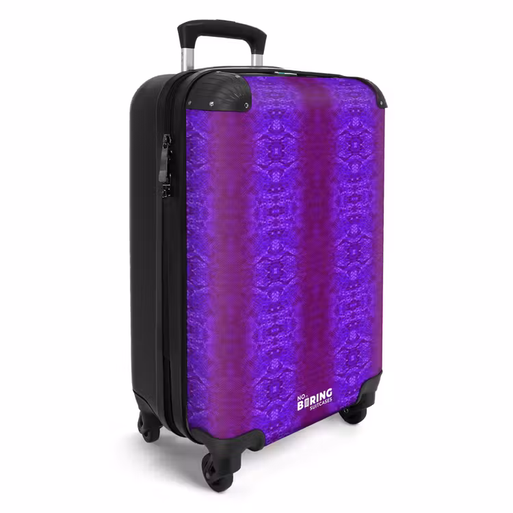 Paars slangenhuid met symmetrische schubstructuur NBS - Handbagage koffer - Volwassenen Unisex middel -productfoto_3d