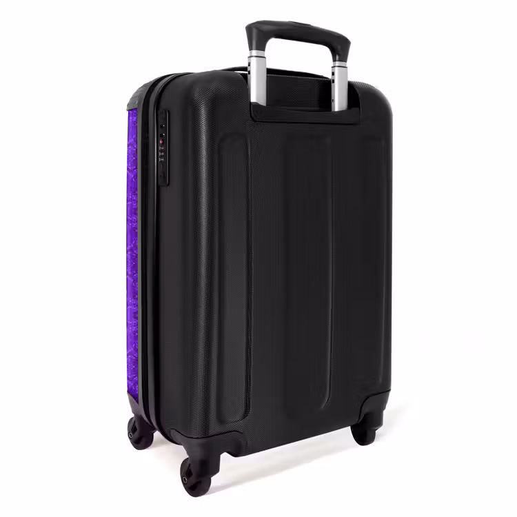 Paars slangenhuid met symmetrische schubstructuur NBS - Handbagage koffer - Volwassenen Unisex middel -achterkant