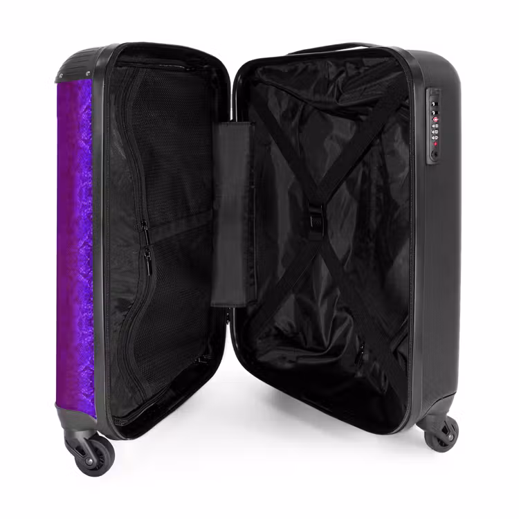 Paars slangenhuid met symmetrische schubstructuur NBS - Handbagage koffer - Volwassenen Unisex middel -binnenkant