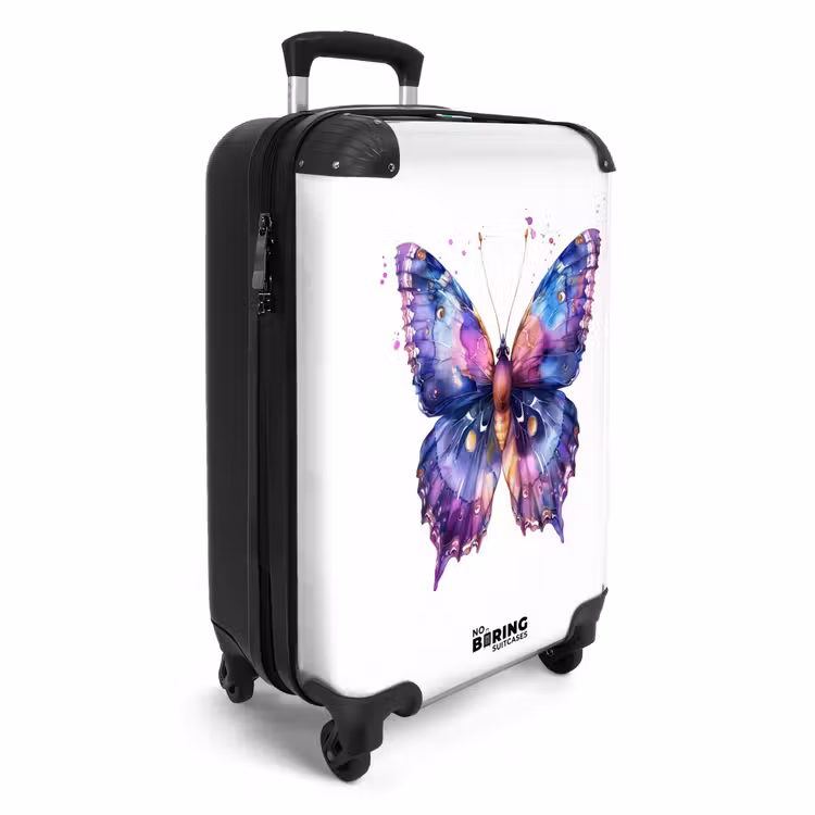 Paarse prachtvlinder NBS - Handbagage koffer - Unisex middel -productfoto_3d