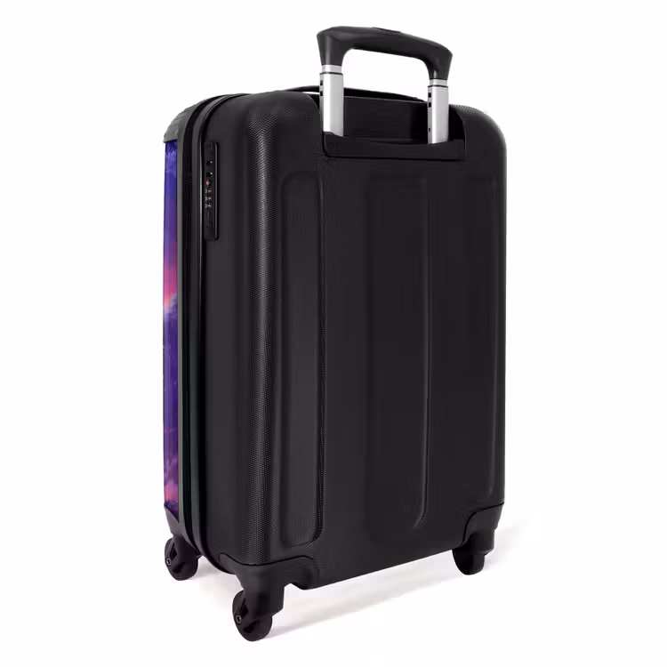 Paarse Eenhoorn in Magische Omgeving NBS - Handbagage koffer - Unisex middel -achterkant