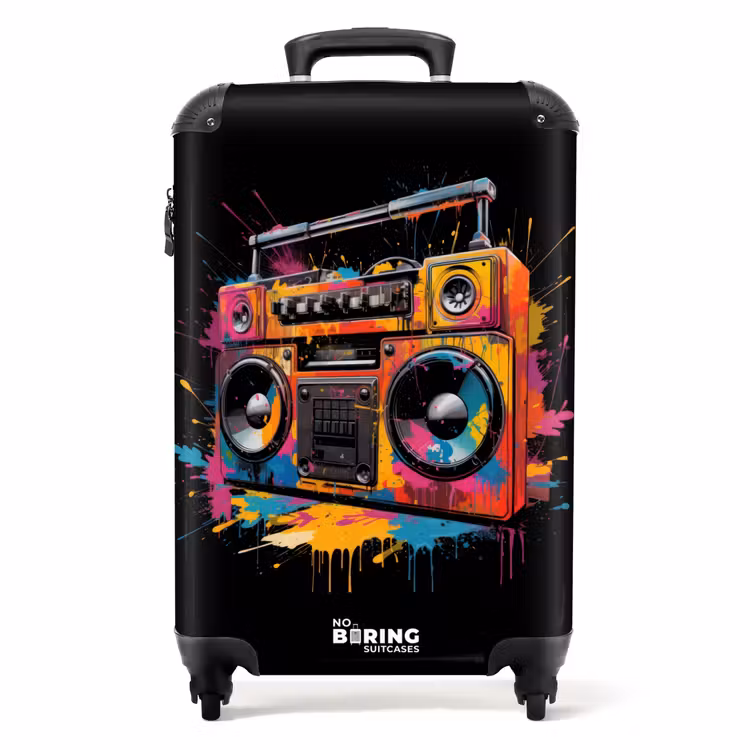 Radio met kleurrijke verf NBS - Handbagage koffer - Unisex middel -productfoto_recht