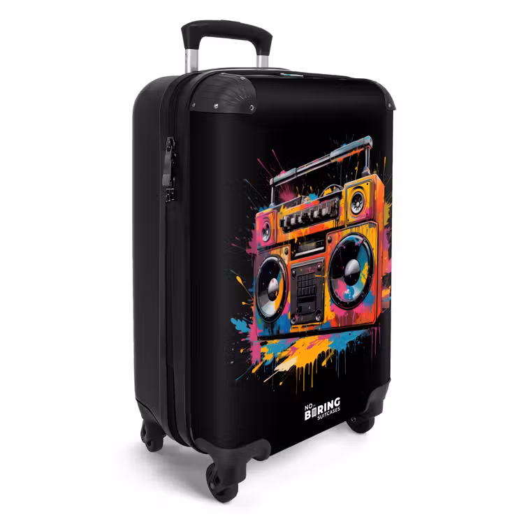 Radio met kleurrijke verf NBS - Handbagage koffer - Unisex middel -productfoto_3d