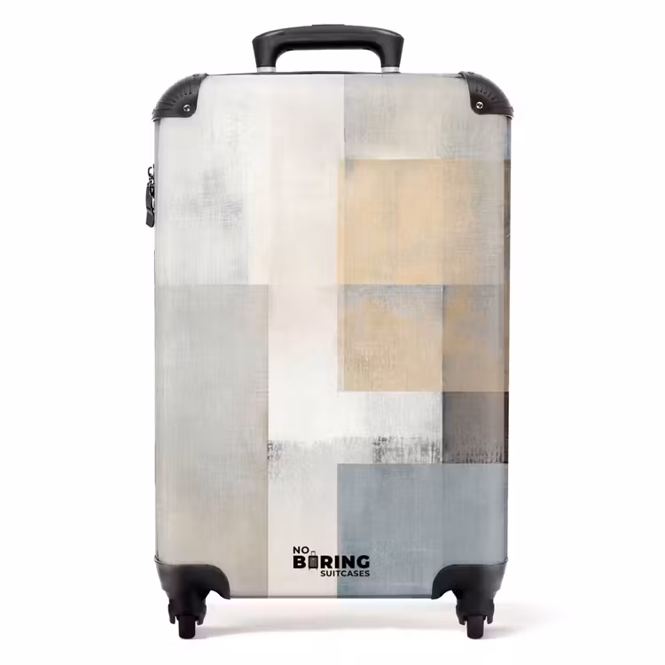 Rechthoeken - Abstract - Blauw NBS - Handbagage koffer - Volwassenen Unisex middel -productfoto_recht