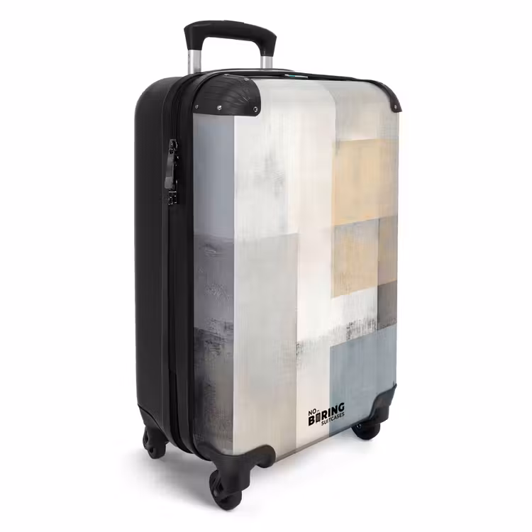 Rechthoeken - Abstract - Blauw NBS - Handbagage koffer - Volwassenen Unisex middel -productfoto_3d